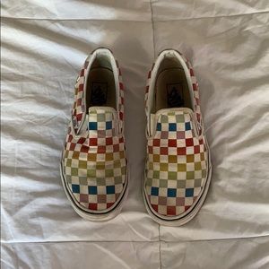 rainbow checkered vans